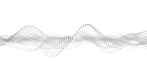 Fototapeta premium Abstract particle landscape grid. Digital network connections wave