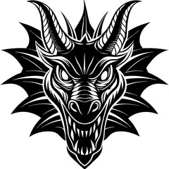 Dragon head silhouette vector illustration 
