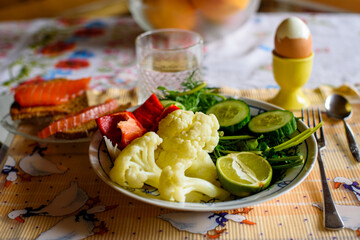 Diet breakfast on the table