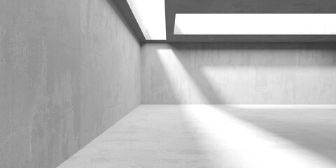 Abstract empty concrete interior. Minimalistic dark room design template
