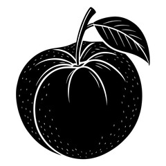 Peach silhouette vector illustration 