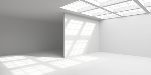 White elegant empty space.  White wall room background. Abstract interior