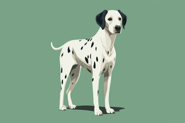 Dalmatian dog illustration green