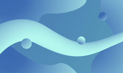 Fluid gradient and geometric shapes composition vector illustration