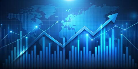 Global Business Growth with Arrow and Graph, Business Growth , Financial Data , Global Economy