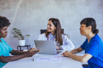 Healthcare Professionals in Collaborative Team Meeting in Modern Office