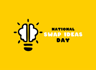 National Swap Ideas Day. Yellow background.