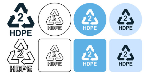 recycle plastic symbol High-density polyethylene, HDPE, Recycling Sign icon symbol ui and ux design, glyphs and stroke line