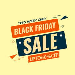 black Friday sale up to 60% off sale banner