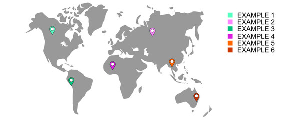 Editable world map infographics collection Charts ,corporate report ,data presentation graphic UI, UX, KIT elements. annual statistics	