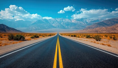 Naklejka premium Road Trip Through a Mountainous Landscape