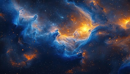 Abstract Nebula and Stars Outer Space Galaxy Background