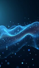 Abstract Digital Technology Background Flowing Waves Data Points