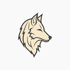 Obraz premium Minimalist wolf head illustration