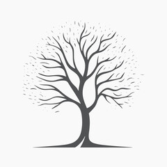 Obraz premium Minimalist leafless tree illustration