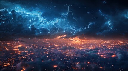 Lightning's abstract beauty pierces the storm. Thunder follows, showcasing the weather's strength.