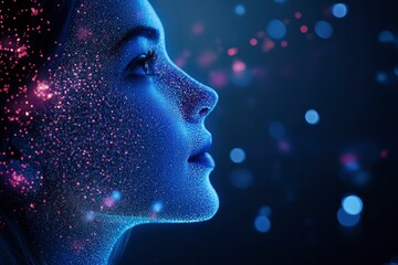 Obraz premium Big data analysis with AI technology. Person using machine learning and deep learning neural network for data science, data mining, business analytics, automation, data engineering. Glowing , ai