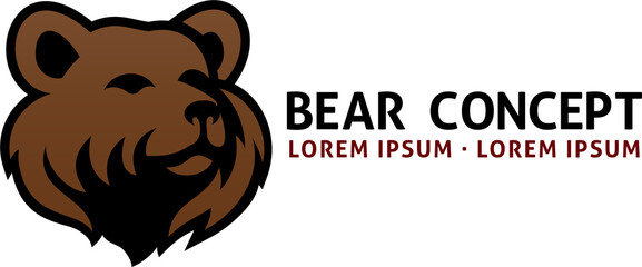 Bear Grizzly Animal Design Icon Mascot Head Sign