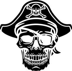 Pirate Hat Skull and Crossbones Cartoon
