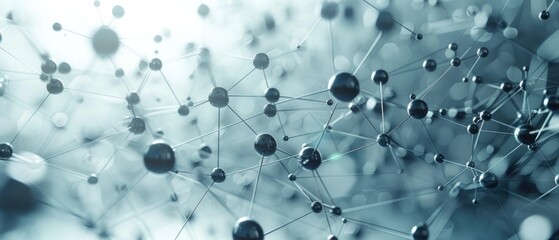 A close up of a bunch of small spheres that are connected to each other
