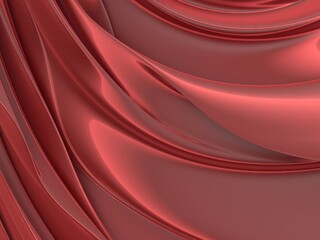 Red satin background. Curved red cloth texture