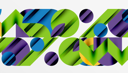 Neo memphis geometric pattern with circles, squares and lines. Pop art abstract background for covers, banners, flyers and posters and other templates