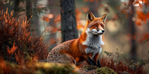 Obraz premium Red fox in the wild 