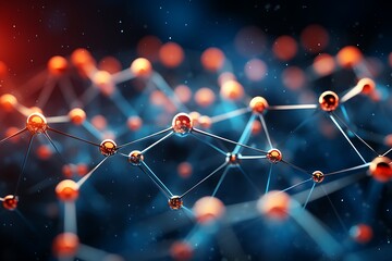 Abstract 3d rendering of network connection structure. Futuristic background.