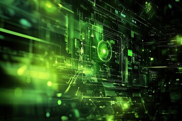 Obraz premium green technology futuristic and innovation background 
