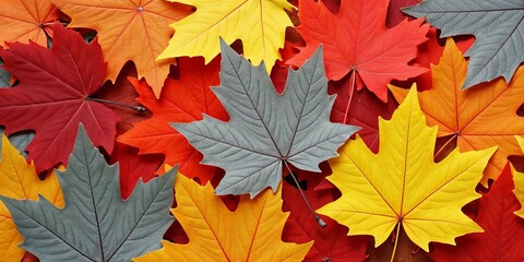 Obraz premium Colorful Autumn Leaves in Various Shades