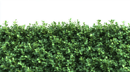 Bush or shrub wall isolated on white background for graphic design.