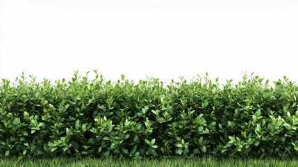 Bush or shrub wall isolated on white background for graphic design.