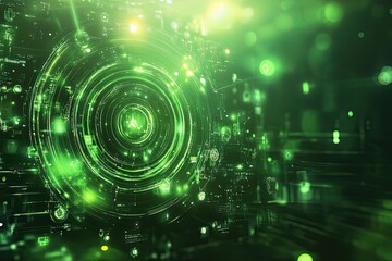 Obraz premium green technology futuristic and innovation background