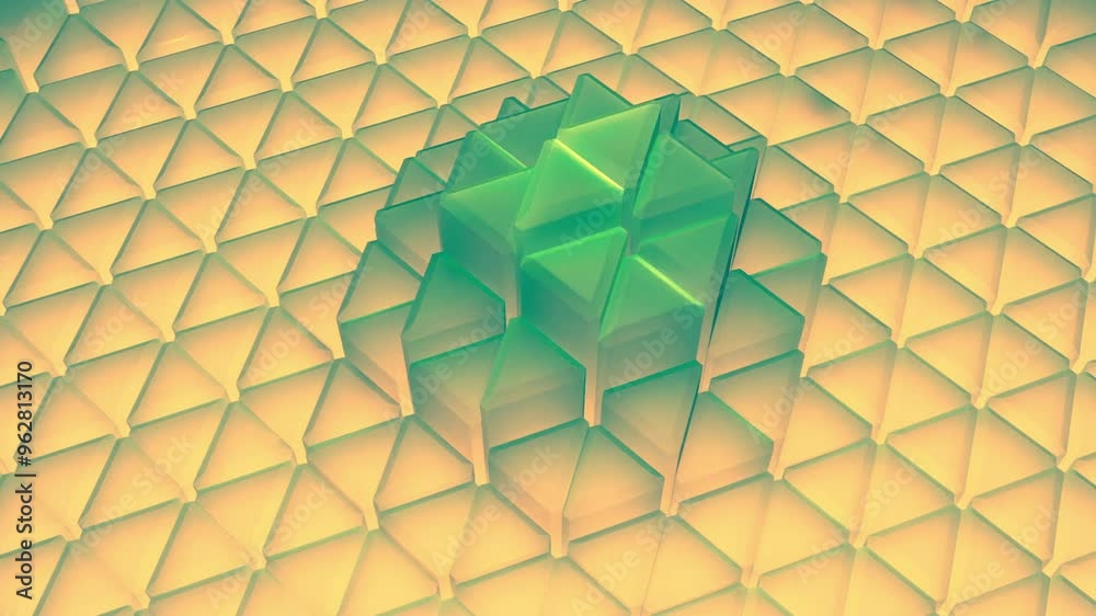 Wall mural a beautiful and visually striking geometric pattern enhanced with soft and ethereal lighting effects