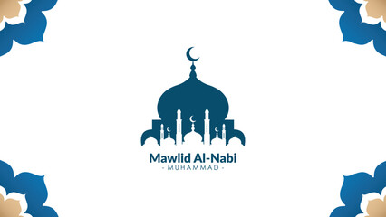 vector islamic mawlid al nabi celebration background design vector