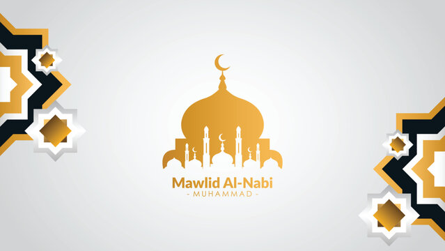 vector islamic mawlid al nabi celebration background design vector