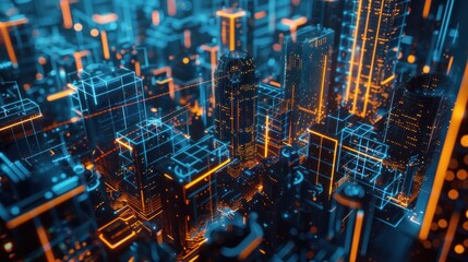 Neon Cityscape - A Futuristic Digital Metropolis