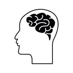 brain sign symbol vector glyph color icon