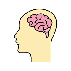 brain sign symbol vector glyph color icon