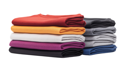 Folded T-Shirts in Assorted Colors