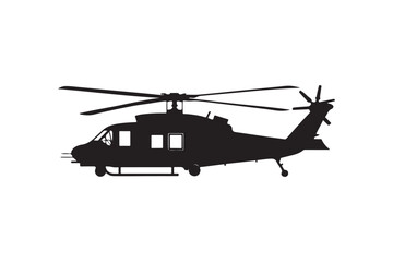 Helicopter  silhouette vector illustration, Helicopter silhouette vector, USA Helicopter silhouette