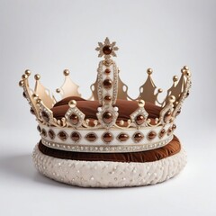 golden crown sovereignty opulence precious metal isolated on white background