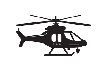 Helicopter  silhouette vector illustration, Helicopter silhouette vector, USA Helicopter silhouette