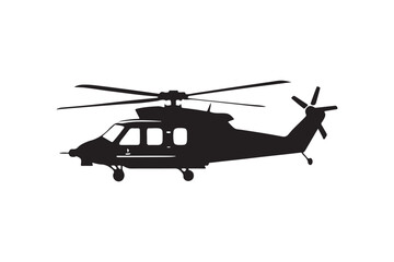 Helicopter  silhouette vector illustration, Helicopter silhouette vector, USA Helicopter silhouette