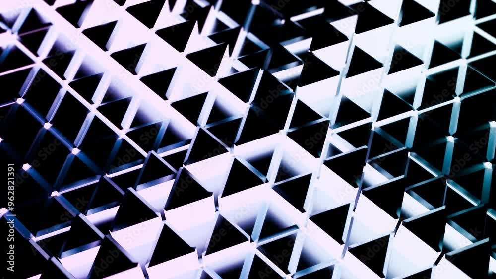 Poster exploring geometric patterns in abstract design that highlights unique triangular shapes. design