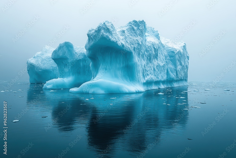 Canvas Prints Minimalist Icebergs Melting with Clean Background for Text Overlay