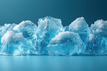 Obraz premium Minimalist Icebergs Melting with Clean Background for Text Overlay