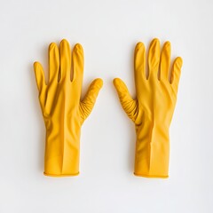 Rubber hand gloves on white background 