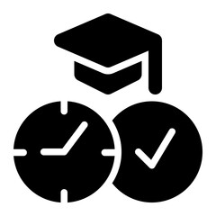 discipline, school, education, learning, on time, time solid or glyph icon