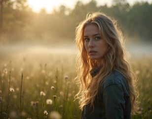 Blonde Girl in the Wheat Field | Vintage Women